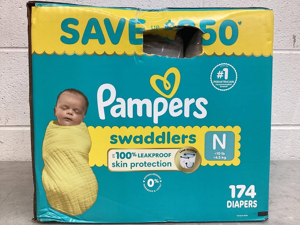 Pampers Swaddlers Diapers, Size N 174ct