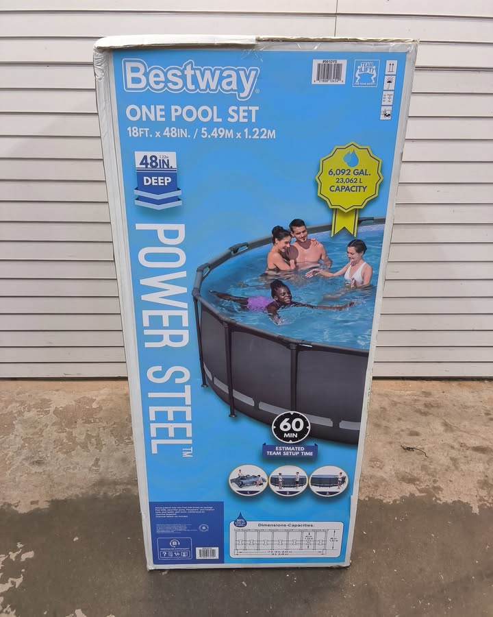 Bestway Power Steel 18’ x 48” Round Above Ground Pool Set