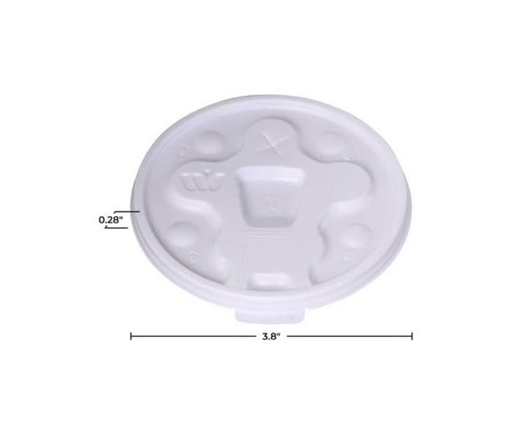 WinCup Lids with Drink Thru Tear Back and Straw Slot 18 Series, White, 12-20 oz., 1000 ct.
