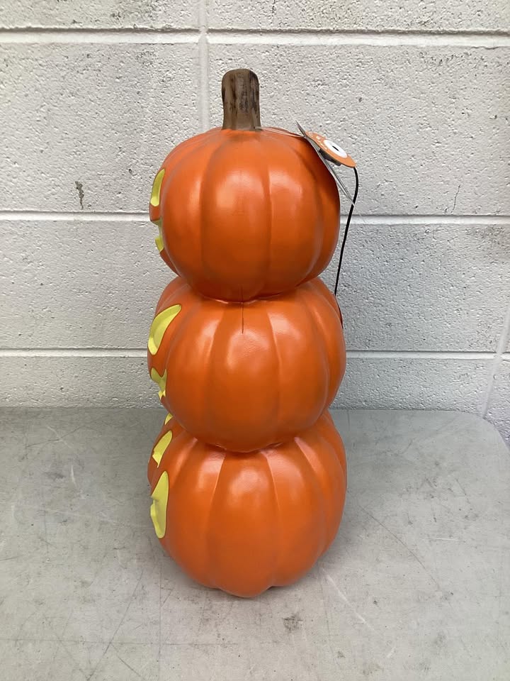 20” Stacked Pumpkins Blow Mold Indoor Outdoor Lighted Decor 20" w/ Timer Hyke & Eek