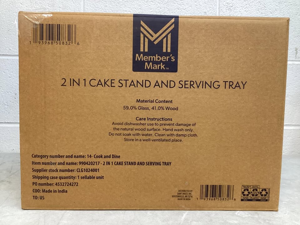 Member's Mark 2-in-1 Cake Stand with Serving Tray