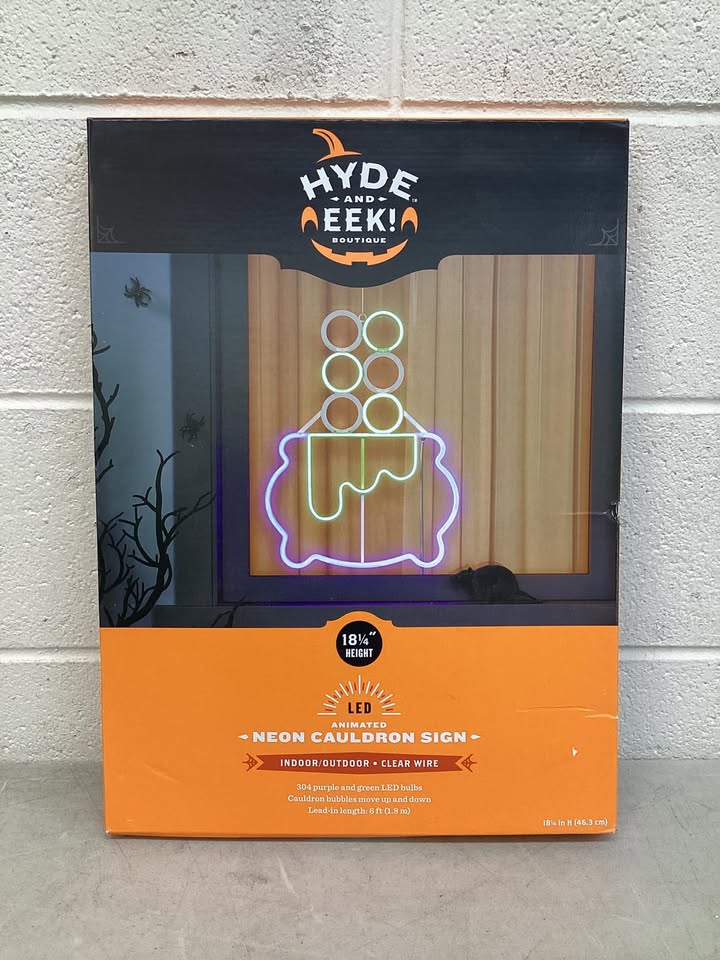Hyde And Eek! Boutique LED Animated Neon Cauldron Sign