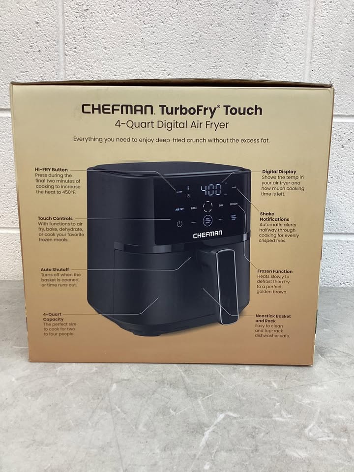 Chefman 4-Quart TurboFry Air Fryer, 4 Cooking Functions