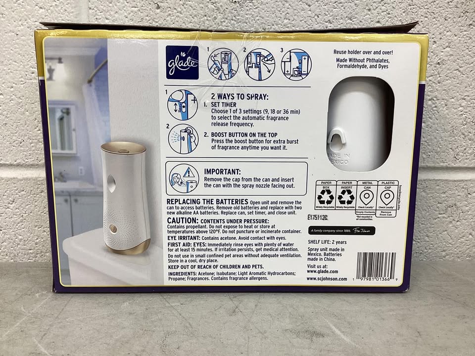 Glade Automatic Spray Refill, Air Freshener, Fall Night Long, 1 Device + 3 Refills, 6.2 oz. each