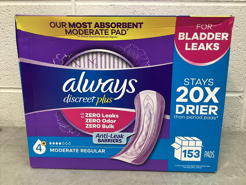 Always Discreet plus Incontinence Pads for Women, Moderate, 153 ct.