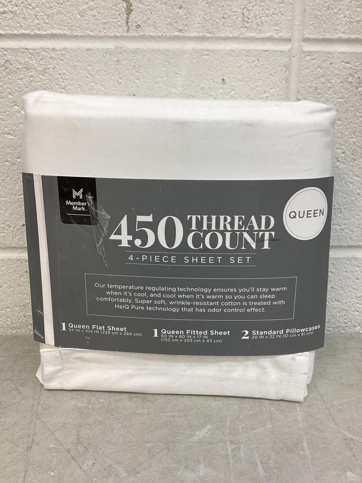 Member's Mark 450-Thread-Count Solid Sheet Set, Size Queen