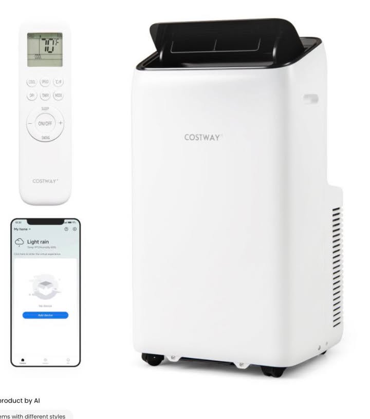 Costway 14000 BTU Inverter Portable Air Conditioner 3 in 1 Wifi Enabled AC Unit