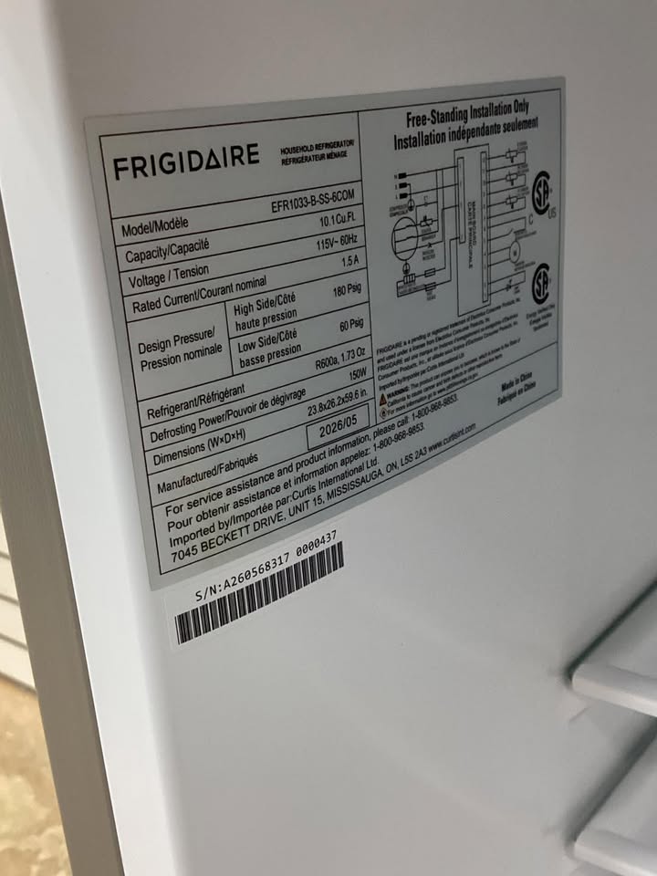 Frigidaire 10 cu. ft. Top Mount Frost-Free Refrigerator