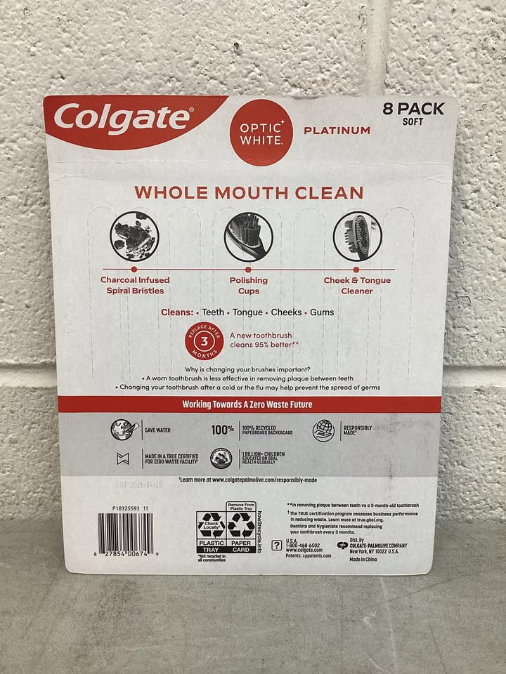 Colgate Optic White 360 Soft Manual Toothbrush, 8 ct.