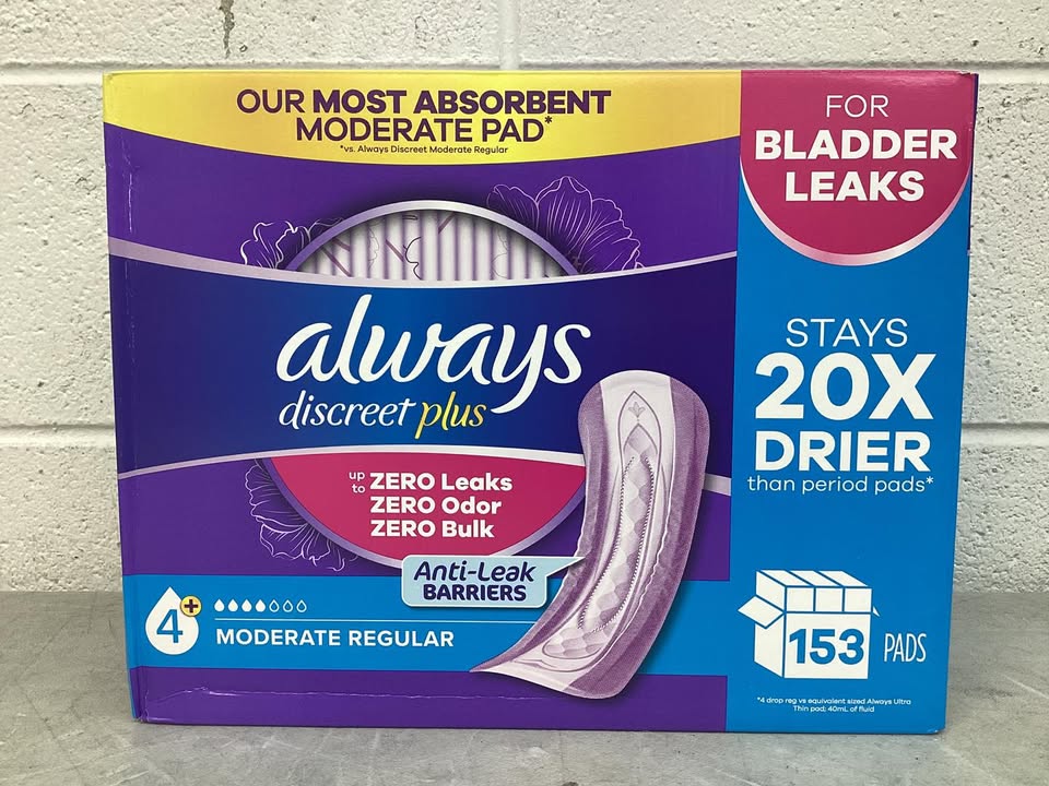 Always Discreet plus Incontinence Pads for Women, Moderate, 153 ct.