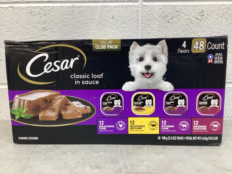 Cesar Classic Loaf in Sauce Wet Dog Food Variety Pack, 3.5 oz., 48 ct.