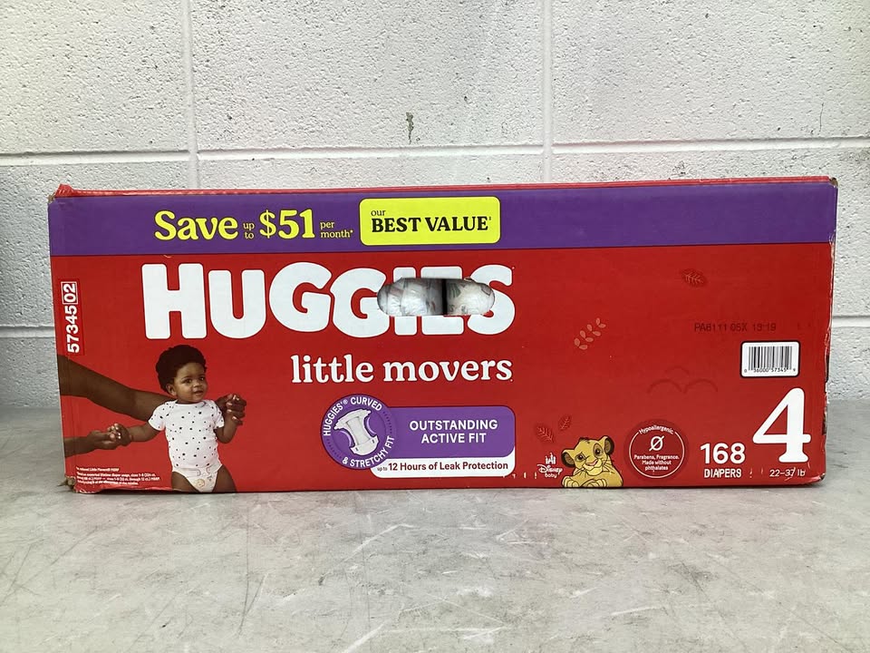 Huggies Little Movers Baby Diapers, Size 4