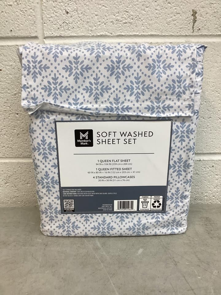 Member's Mark 4 Piece Soft Washed Sheet Set, Size Queen