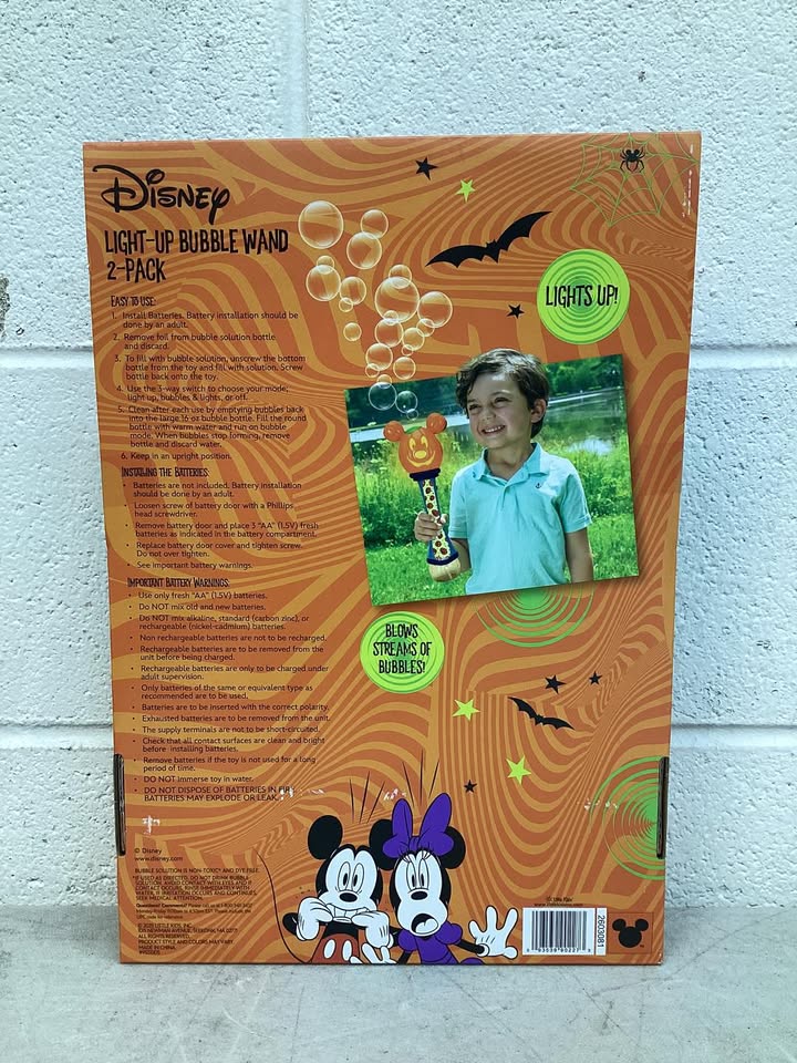 Mickey & Minnie Light-Up Halloween Bubble Wand 2-Pack