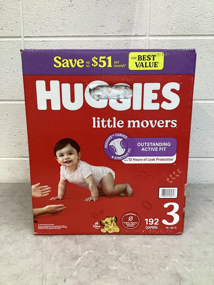 Huggies Little Movers Baby Diapers Size 3 192ct