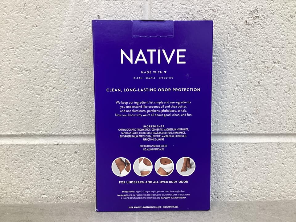 Native Whole Body Aluminum-Free Deodorant, Coconut & Vanilla, 2.3 oz., 3pk.