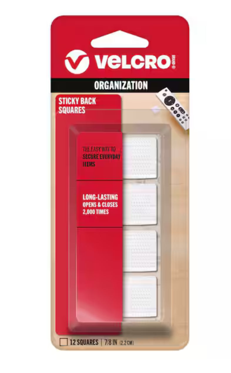 VELCRO 7/8 in. Sticky Back Squares (12-Pack)