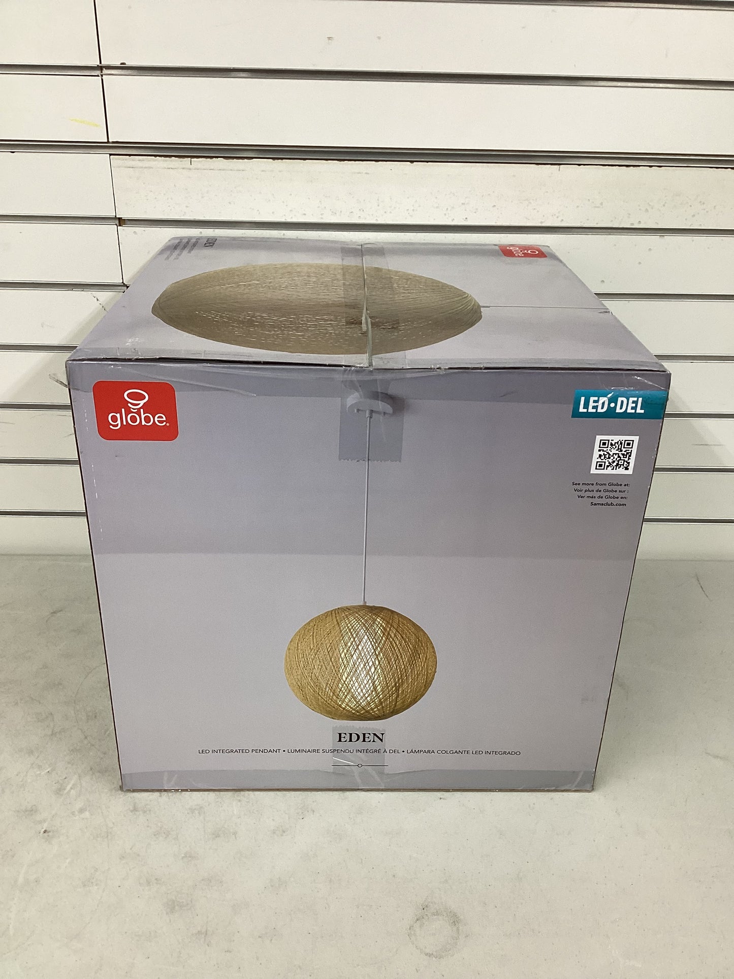 Globe Electric LED Integrated Natural Rattan Pendant