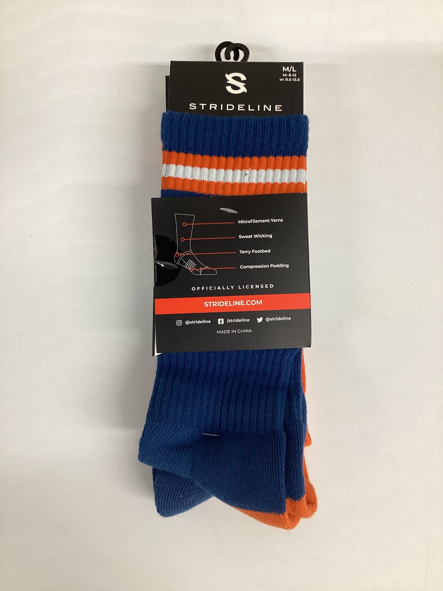 Illinois Ilini Adult 2-Pack Crew Socks Size M/L