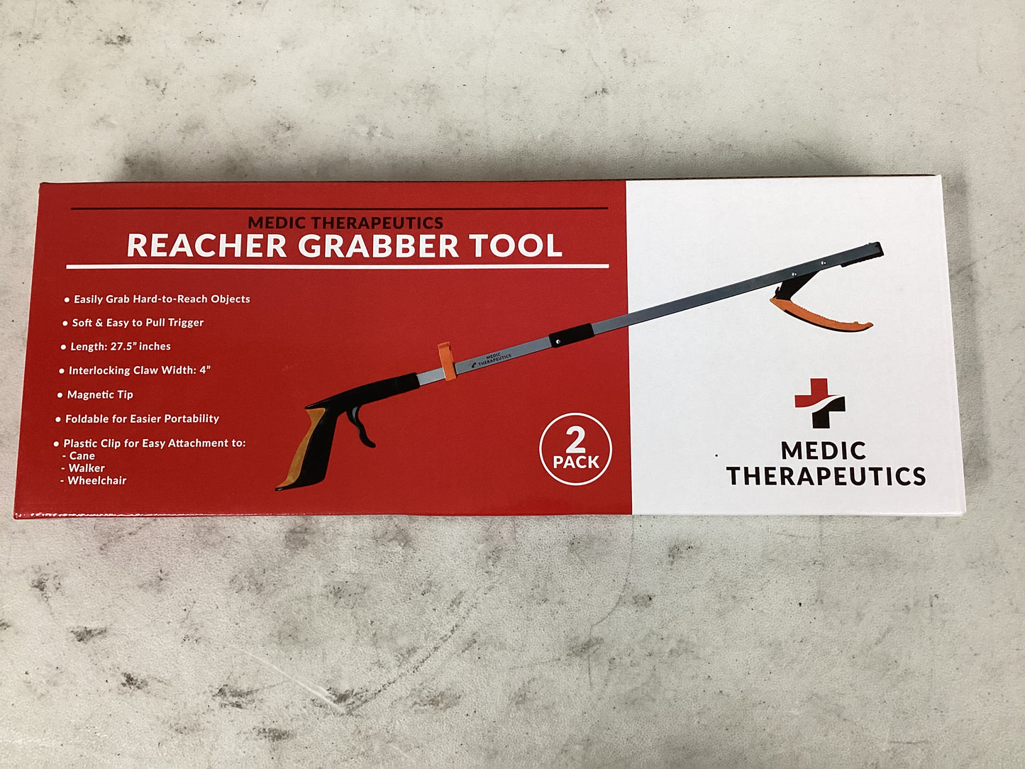 Medic Therapeutics 2-Pack Extra Long Reacher Grab Tool w/ Magnetic Tip