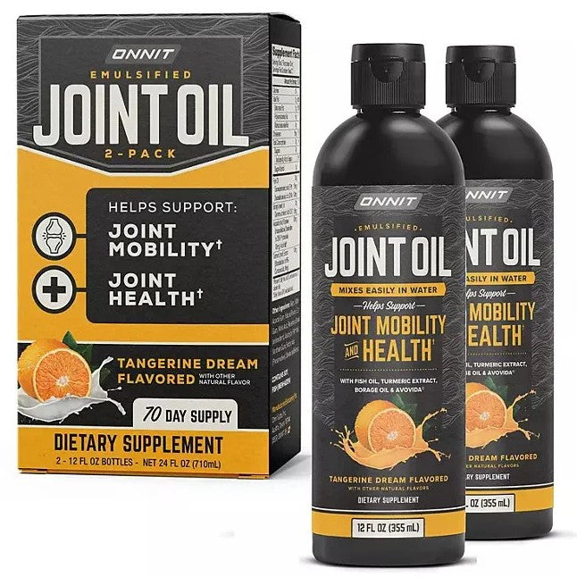 ONNIT Joint Oil: Liquid Fish Oil to Support Joint Health and Mobility, Tangerine Flavor 2 pk., 12 fl. oz.