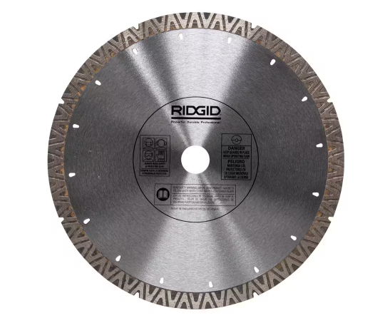 RIDGID TURBO-V 9 in. Turbo Rim Diamond Blade for Masonry High Efficiency Cutting