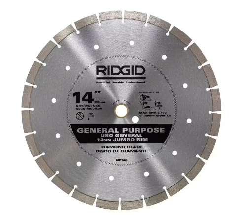 RIDGID 14 in. Segmented High-Rim Diamond Blade