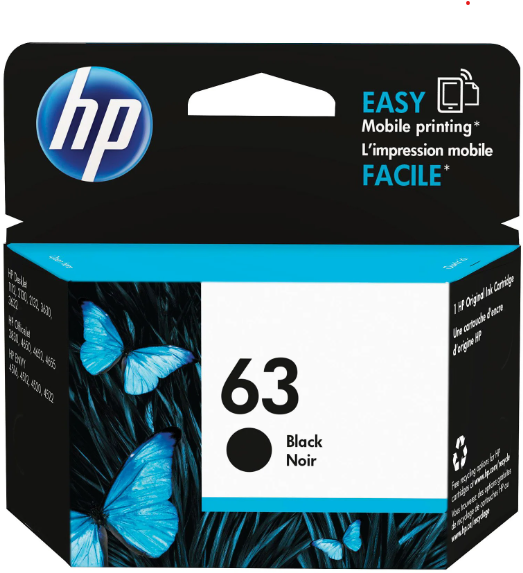HP 63 Black Standard Yield Ink Cartridge