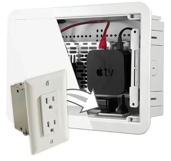 Sanus - TV Media In-Wall Box W/ Power Supply Kit - 9"