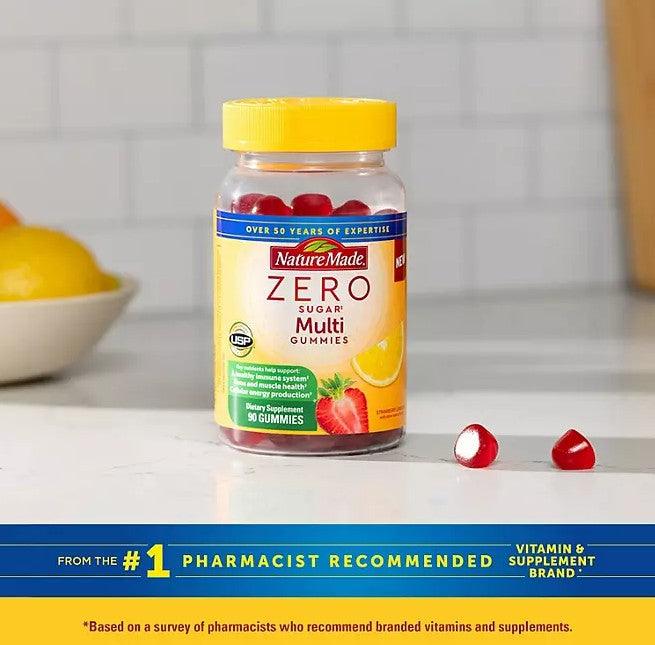 Nature Made Zero Sugar Multivitamin Gummies, 190 ct.
