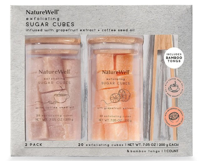 NatureWell Exfoliating Sugar Cubes, Grapefruit and Coffee, 20 Cubes (2 Pack)