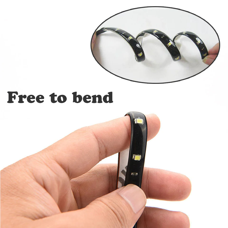 Waterproof 12V LED Strip Lights for Car & Motorcycle – 12"/15" DC Underbody Accent Lighting Kit (Multi-Pack)