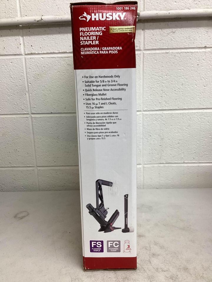 Husky Pneumatic 3-in-1 Flooring Nailer and Stapler - Lightly Used