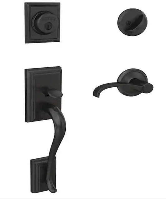 Schlage Custom Addison Single Cylinder Door Handleset with Whitney Handle and Alden Trim