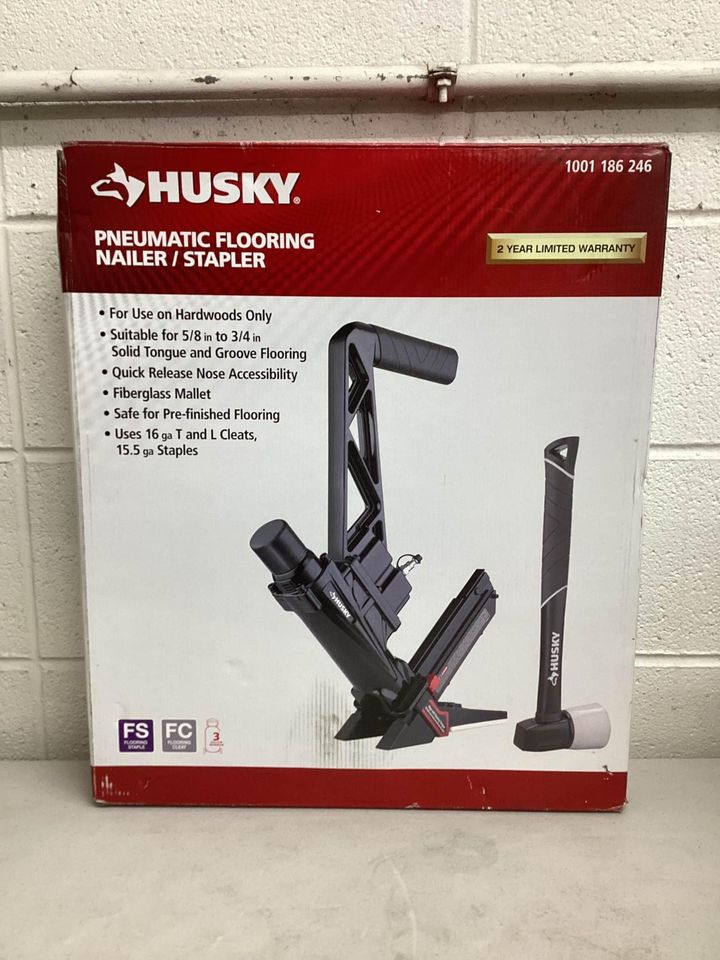 Husky Pneumatic 3-in-1 Flooring Nailer and Stapler - Lightly Used