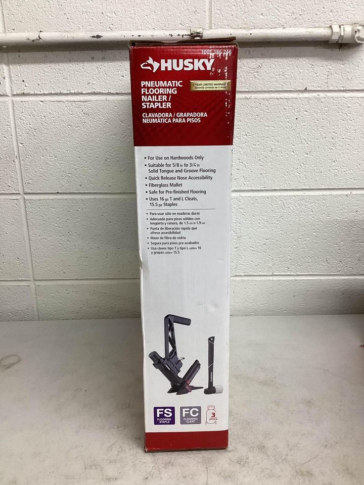 Husky Pneumatic 3-in-1 Flooring Nailer and Stapler - Lightly Used