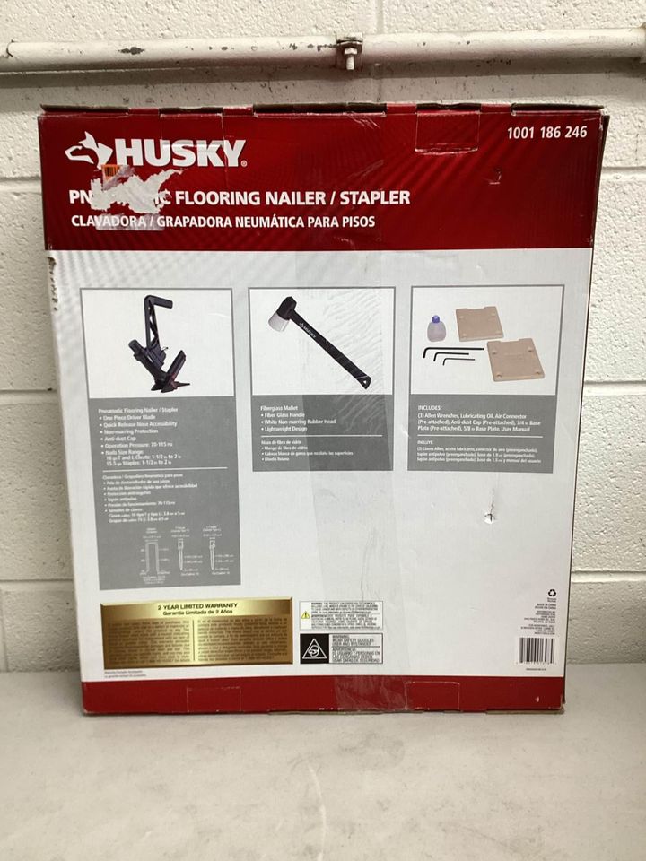 Husky Pneumatic 3-in-1 Flooring Nailer and Stapler - Lightly Used