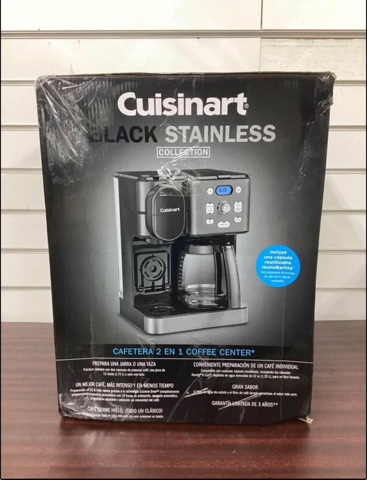 Cuisinart Hot and Iced brew Coffee Center 2-in-1 Coffeemaker Black Stainless Collection