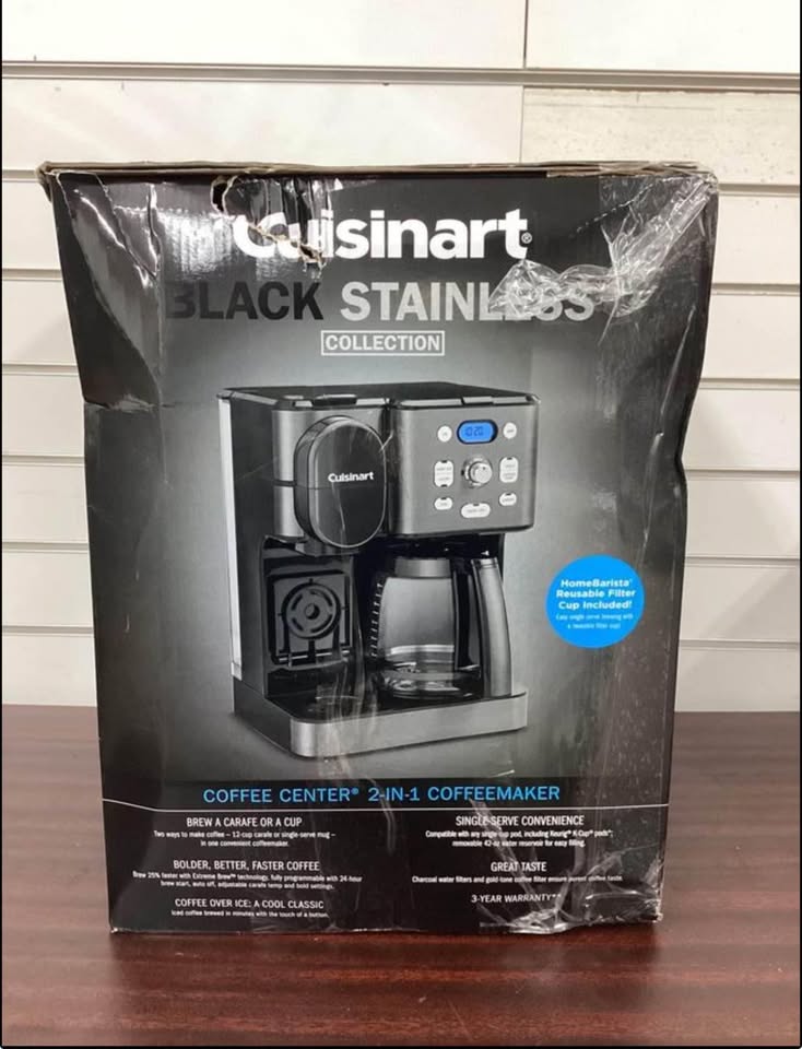 Cuisinart Hot and Iced brew Coffee Center 2-in-1 Coffeemaker Black Stainless Collection