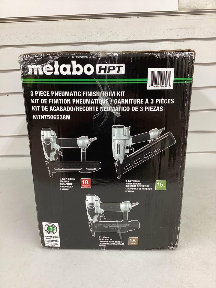 Metabo HPT Pneumatic 3-Tool Finish/Trim Nailers Combo Kit