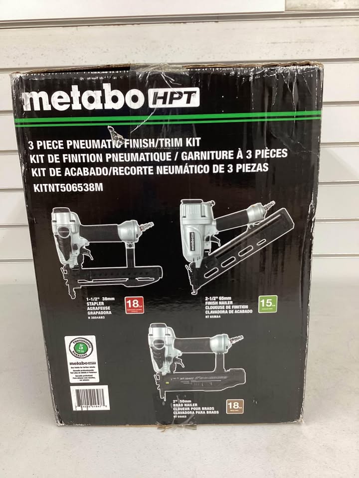 Metabo HPT Pneumatic 3-Tool Finish/Trim Nailers Combo Kit