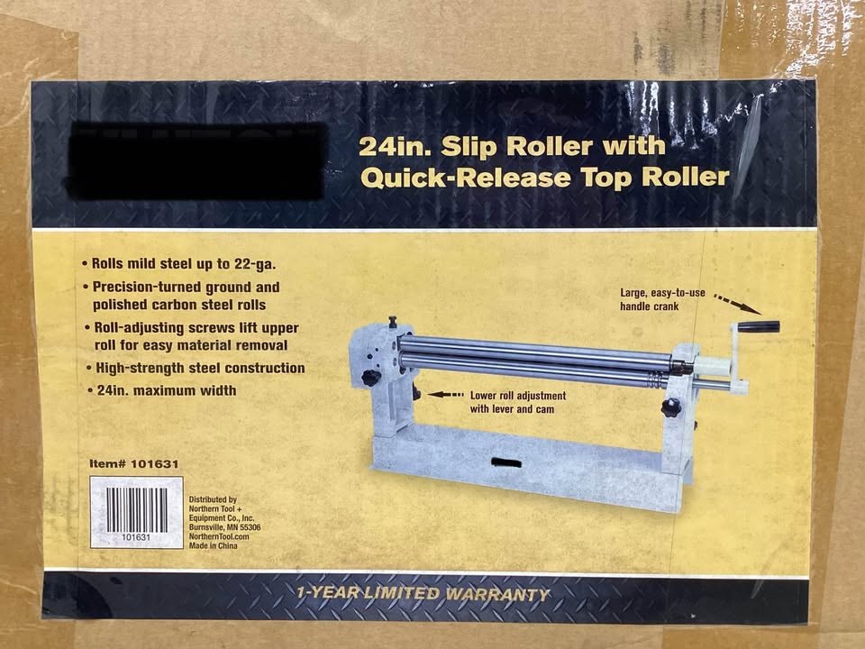 24in. Slip Roller with Quick Release Top Roller