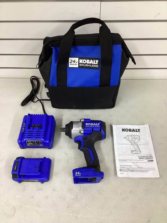 Kobalt 24-volt Variable Brushless 1/2-in Drive Cordless Impact Wrench (Battery and Charger Included)