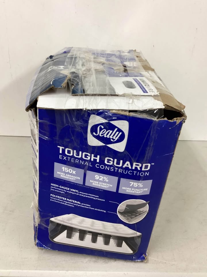 Sealy AlwayzAire Tough Guard Duvet Top Air Mattress Queen with Built-in Dual Pump
