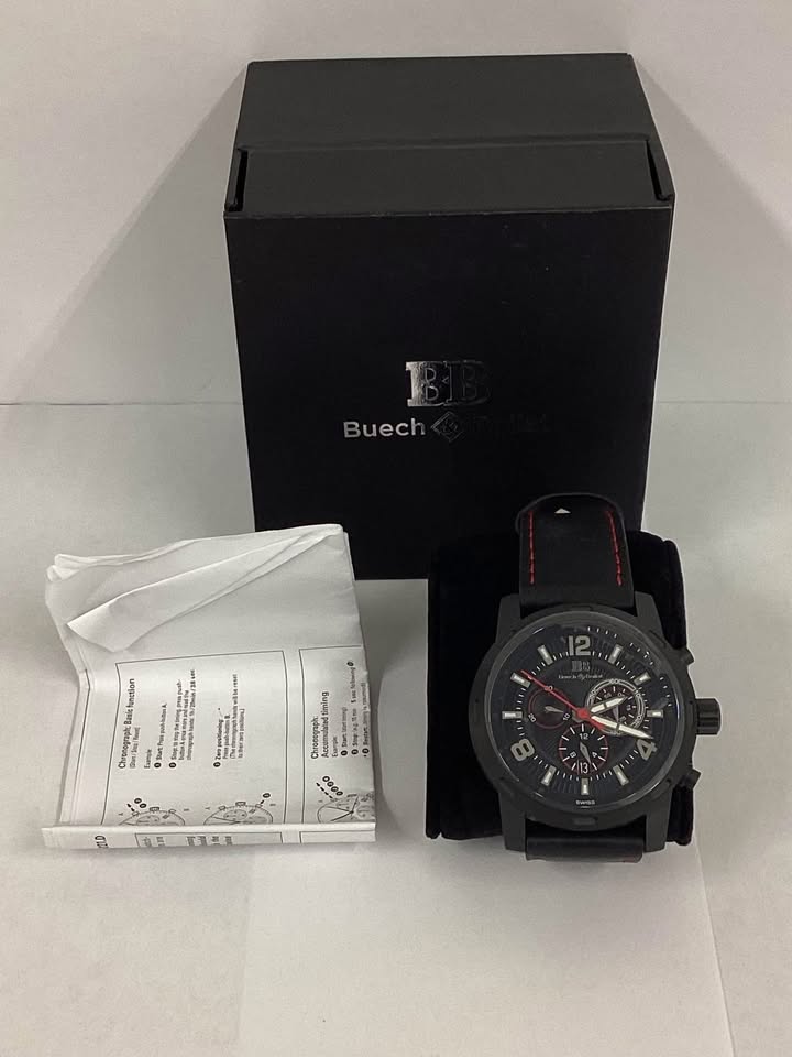 Buech & Boilat Baracchi Men’s Swiss Chronograph, textured multi-level dial and Sapphire crystal