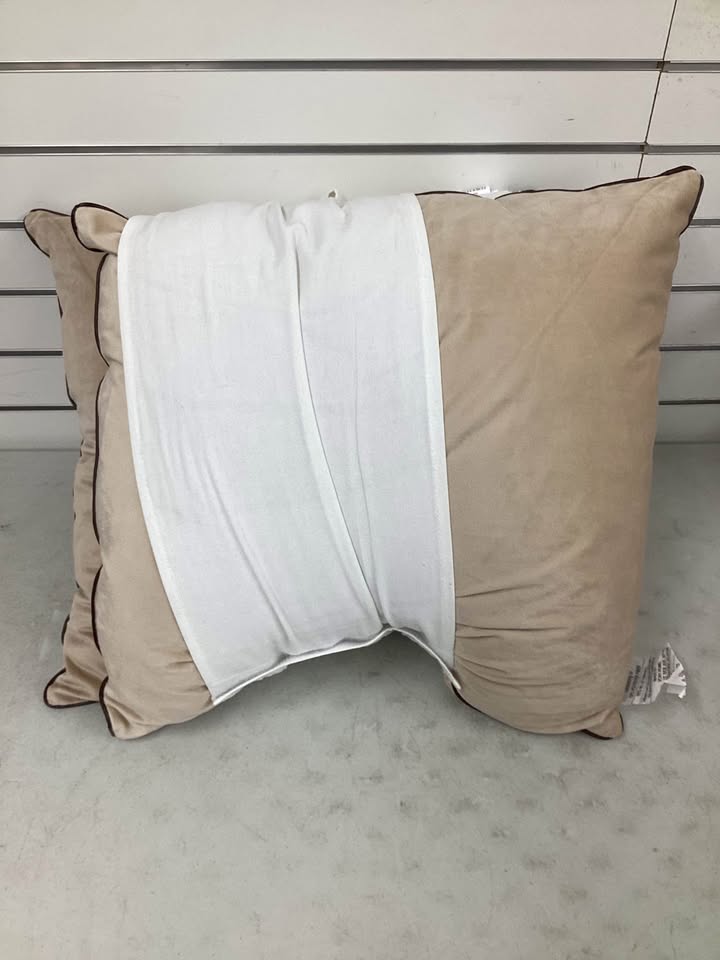 Member's Mark Dutch Velvet 2-Pack Decorative Pillows, 22" x 22" in Beige