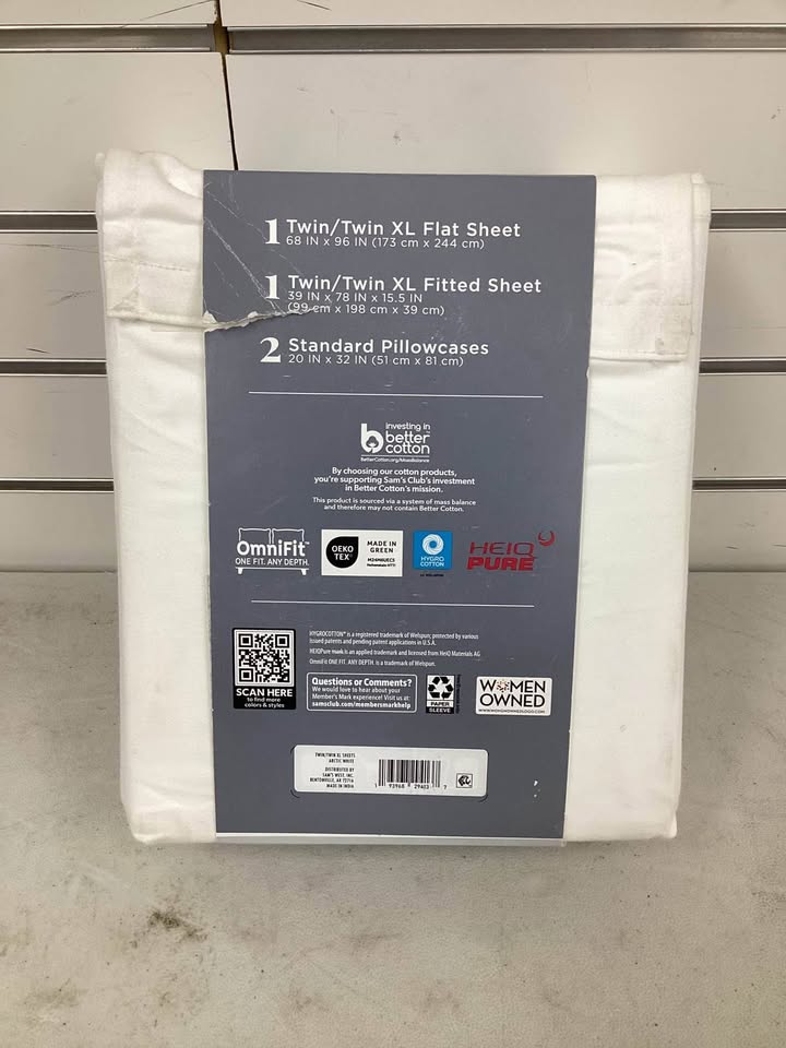 Member's Mark 500 Thread Count Performance Solid Sheet Set Twin/TwinXL