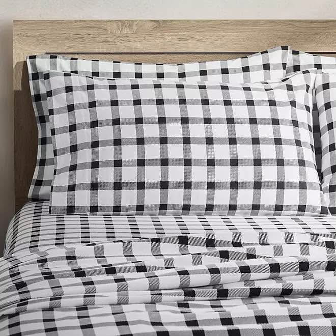 Member's Mark Flannel Sheet Set Queen Size Sebastian Plaid