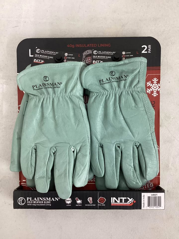 Plainsman Fleece-Lined Cowhide Leather Work Gloves (2 pk.)
