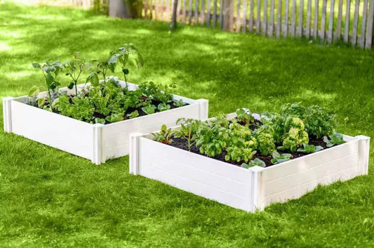 Vita White Vinyl Garden Bed (2-Pack)